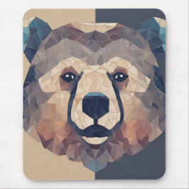 Mousepad Design de Poli Inferior da Cabeça de Urso