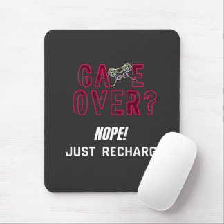 Mousepad Design de Recarga de Gamer Neon Game Over