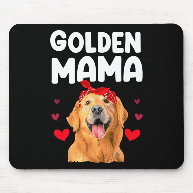 Mousepad Design De Retriever De ouro Para Mamãe Mulheres Ou (Frente)