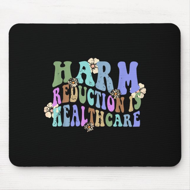 Mousepad Design de Saúde Redução de Danos Flor Retro (Frente)