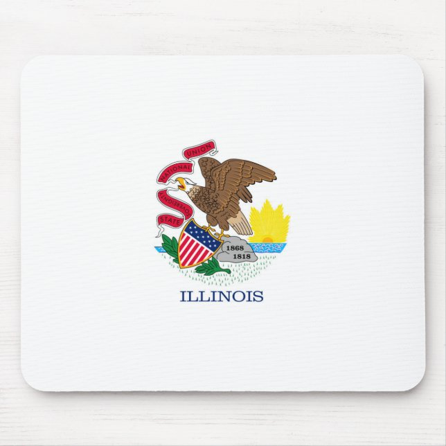 Mousepad Design de Sinalizador do Estado de Illinois (Frente)
