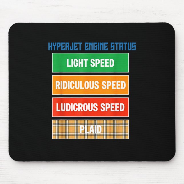 Mousepad Design de Status do Motor Hyperjet Geek Nerdy (Frente)