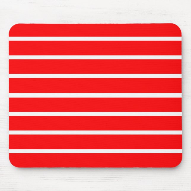 Mousepad Design de Stripes Vermelhas e Brancas (Frente)
