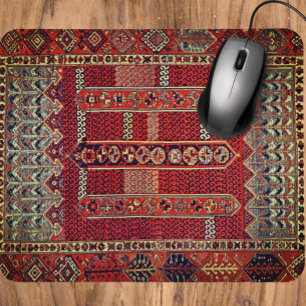 Mousepad Design de tapete oriental antigo em laranjas