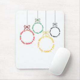 Mousepad Design de Texto de Enfeites de Natal