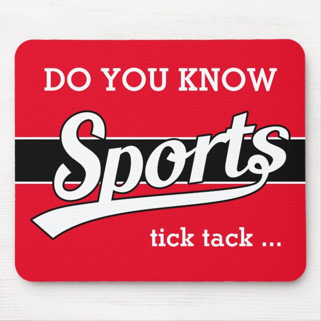 Mousepad Design de texto: ESPORTE branco + seu próprio text (Frente)