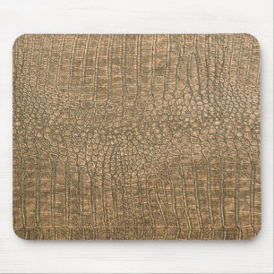 Mousepad Design de Textura de Couro Crocodilo Castanho Escu