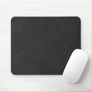 Mousepad Design de Textura de Couro Preto Escuro para Escri