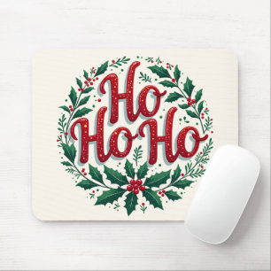 Mousepad Design de Tipografia de Grinalda de Natal Ho Ho Ho