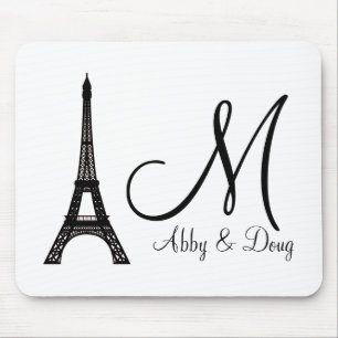 Mousepad DESIGN de torre Eiffel do DIY Monograma