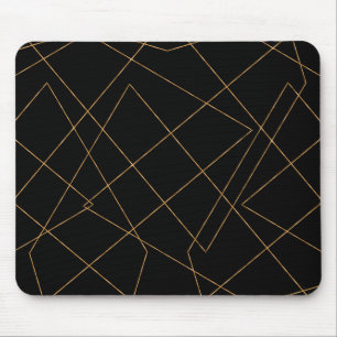 Mousepad Design de Traços Geométricos Modernos Dourados e