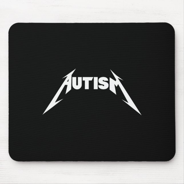 Mousepad Design Divertido Autismo Esqueleto Meme Metal Rock (Frente)