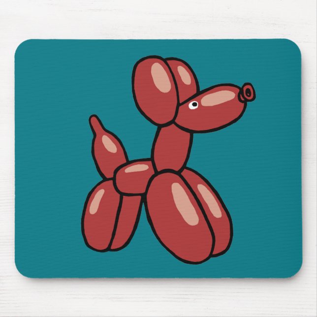 Mousepad Design divertido e de cão de balão vermelho (Frente)