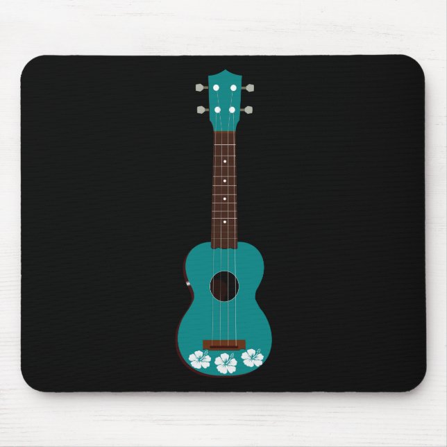 Mousepad design do hibiscus do ukulele da cerceta (Frente)