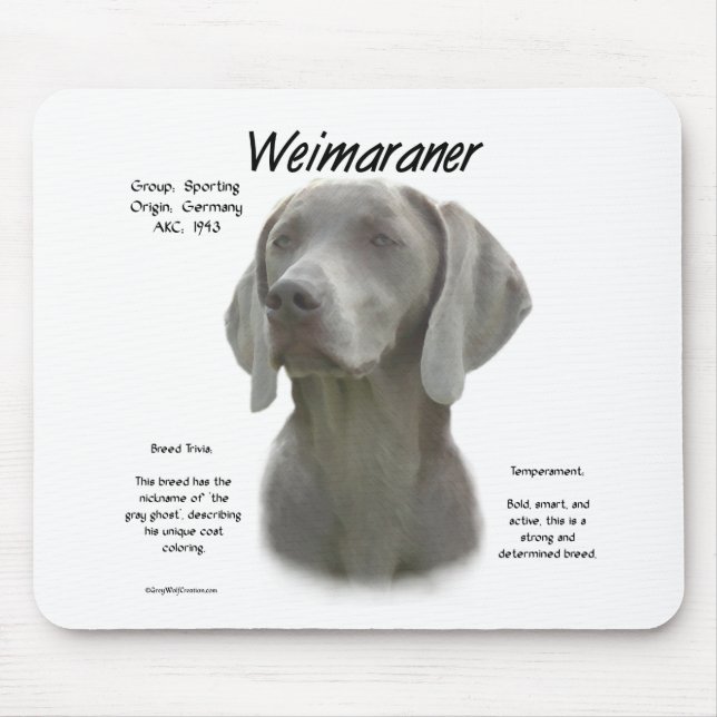 Mousepad Design do Histórico do Weimaraner (Frente)