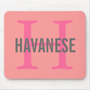 Mousepad Design do monograma da raça de Havanese