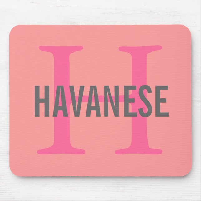 Mousepad Design do monograma da raça de Havanese (Frente)