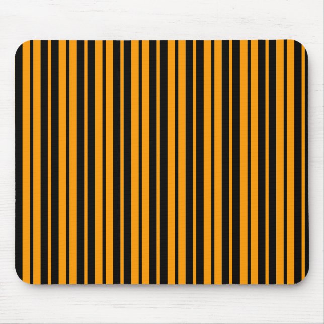 Mousepad Design do padrão de faixas verticais pretas laranj (Frente)