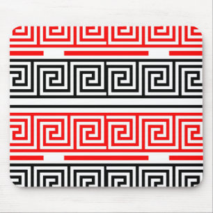 Mousepad Design do Padrão de Frete preto branco vermelho gr