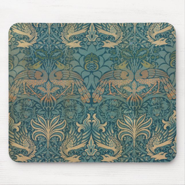 Mousepad Design do pavão de William Morris e da matéria (Frente)