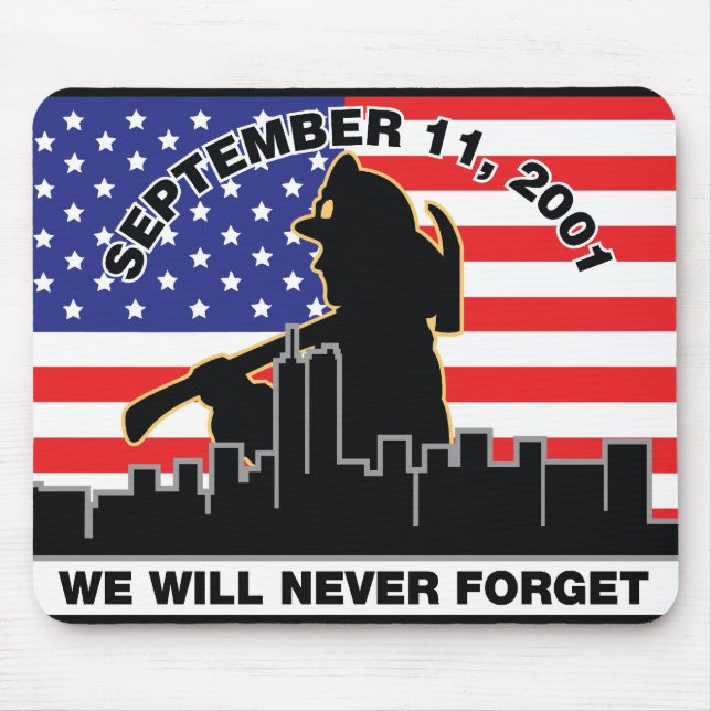 Mousepad Design do sapador-bombeiro do original 9/11 (Frente)