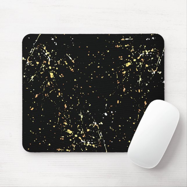 Mousepad Design do Splatter de Tinta Dourada abstrato (Com mouse)