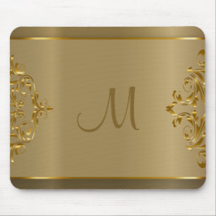 Mousepad Design Dourado de Orante do monograma