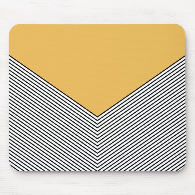 Mousepad Design e triângulo amarelo, preto e branco (Frente)