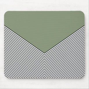 Mousepad Design e triângulo verde do fogão preto e branco