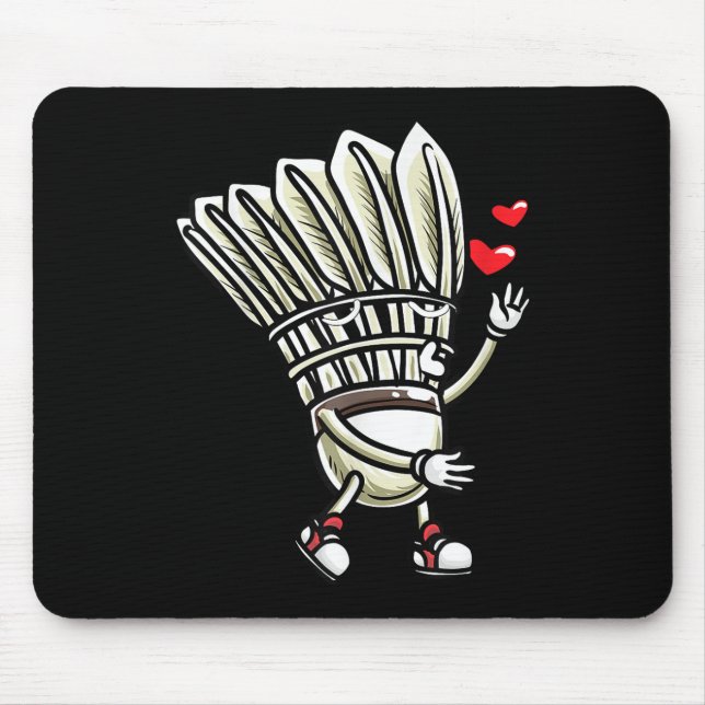 Mousepad Design engraçado de jogador de peteca de badminton (Frente)