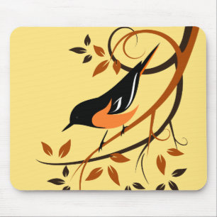 Mousepad Design Estilizado de Pássaro do Oriole de Baltimor
