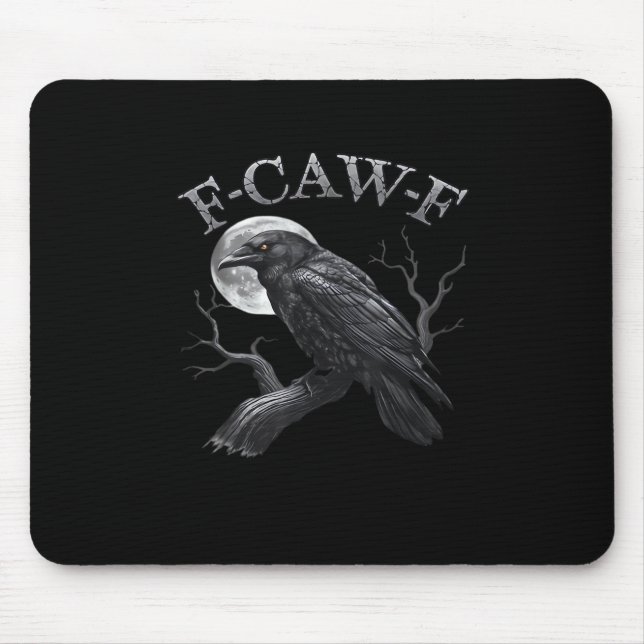 Mousepad Design F-Caw-F Clássico Gótico da Lua Pássaro Resf (Frente)