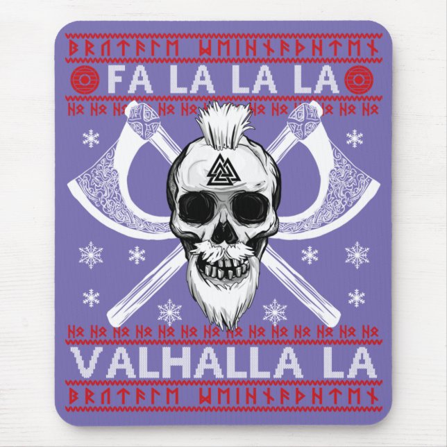 Mousepad Design Fa-La-La Valhalla Viking Val de Natal Feio (Frente)