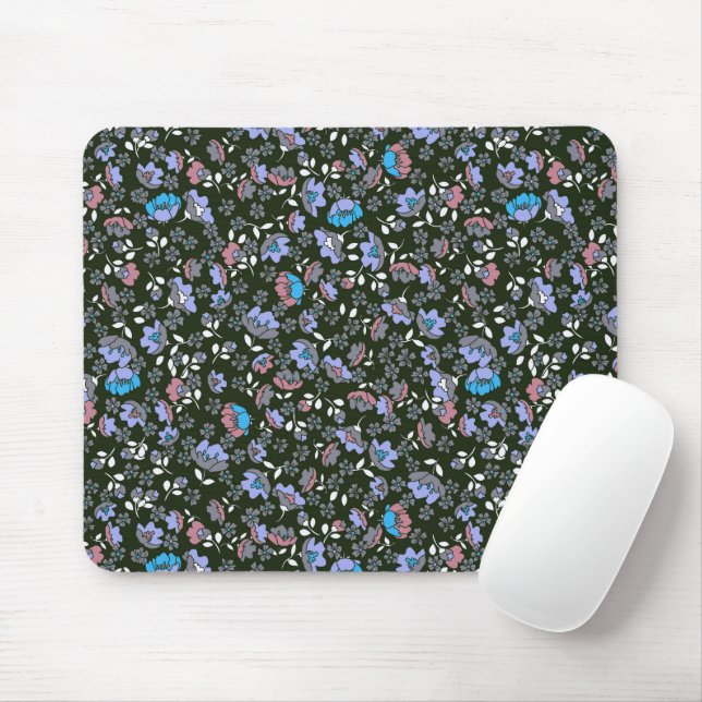 Mousepad Design Floral a preto (Com mouse)