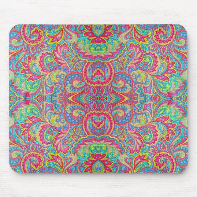 Mousepad Design floral colorido e bonito (Frente)