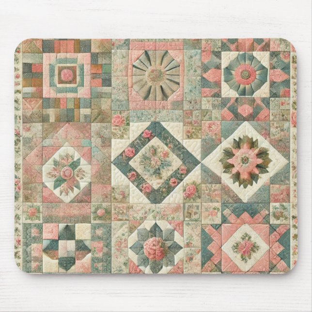 Mousepad Design Floral com proteção de plástico cor-de-rosa (Frente)