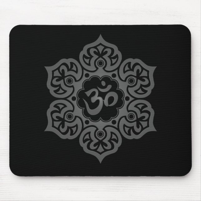 Mousepad Design floral do ohm (escuro) (Frente)