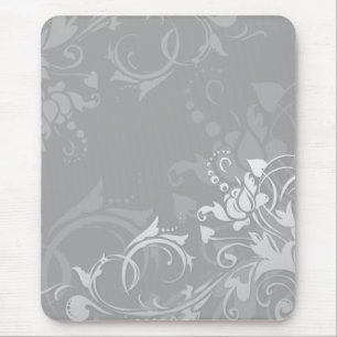 Mousepad design floral moderno em tons de cinza