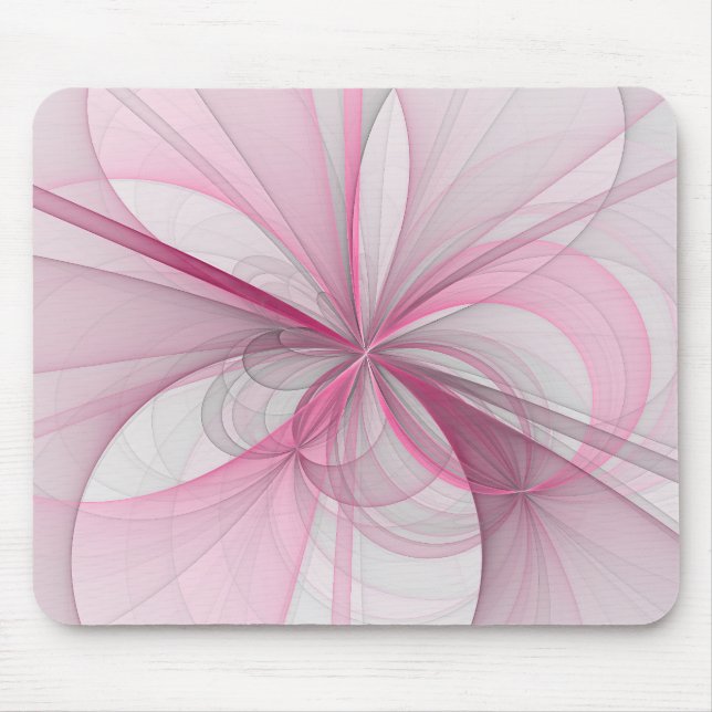 Mousepad Design Fractal de Cinza Abstrato moderno (Frente)