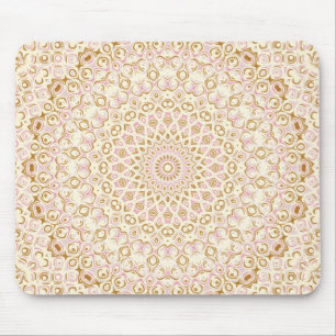 Mousepad Design Geométrico em Rosa e Dourado