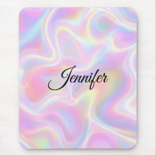 Mousepad Design Girly Vibrante Pastel Holográfico em Espira