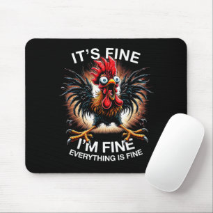 Mousepad Design Gráfico Divertido Tudo Bem Estou Bem Garota
