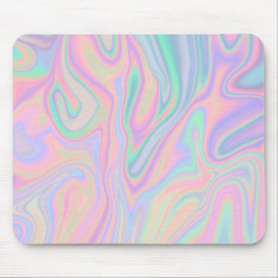 Mousepad Design iridescente líquido abstrato da cor Pastel