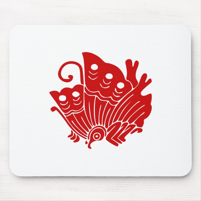 Mousepad Design Kamon Japonês de Borboleta Asiática (Frente)