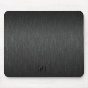Mousepad Design Metálico Preto - Olho de alumínio escovado