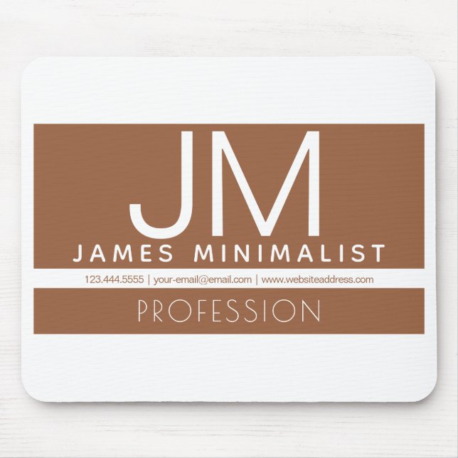 Mousepad Design Minimalista Profissional Moderno | Marrom e (Frente)