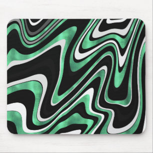 Mousepad Design Moderno das Linhas Verdes Verdes Pretas