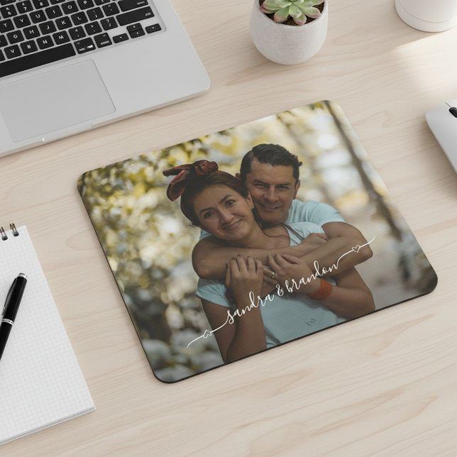 Mousepad Design Personalizado com Foto e Nomes (Criador carregado)
