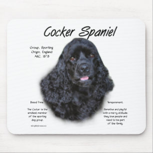 Mousepad Design (preto) da história de cocker spaniel