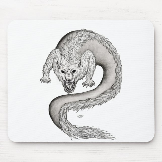 Mousepad Design preto e branco do Wolfdragon (Frente)